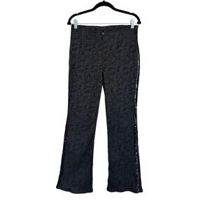 Marios Schwab Dress Pants Womens 10 Black Evening Sequin Party Designer Luxury